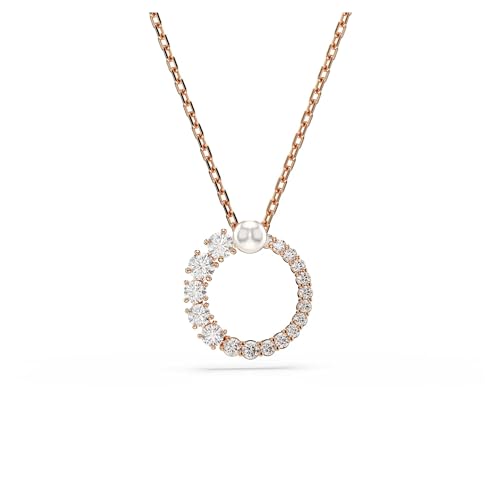 Swarovski Pendente Matrix, Perla Di Cristallo, Taglio Rotondo, Bianco, Placcato Tonalità Oro Rosa