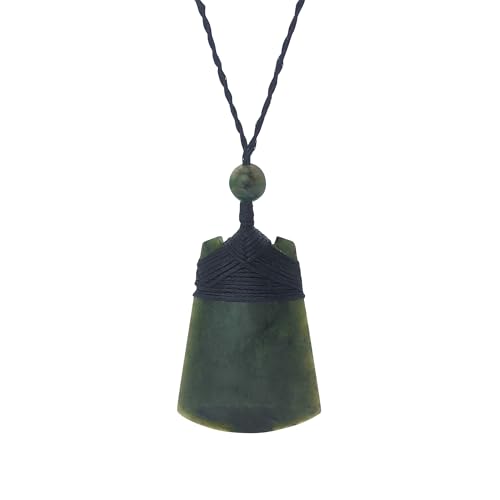 81Stgeneration Collana Pendente Unisex Intagliato A Mano Giada Nefrite Pietra Verde Maori Lama Di Toki