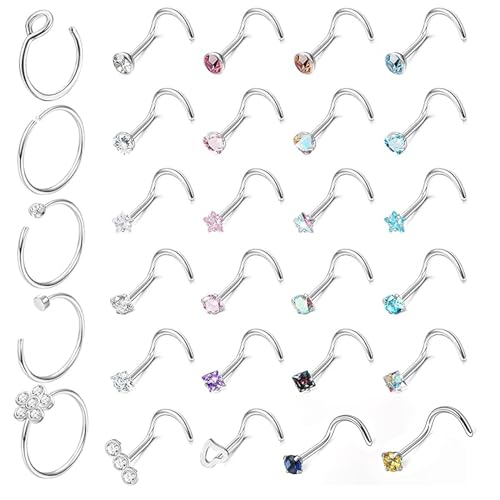 29 Pezzi Piercing Naso Piercing Naso Acciaio Chirurgico Narice Piercing Piercing Naso Brillantino Piercing Narice Brillantino Naso Vestito Da Uomo E D