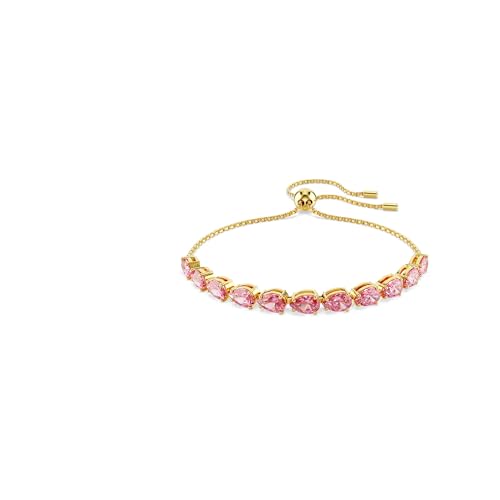 Swarovski Braccialetto Matrix, Taglio Pear, Rosa, Placcato Color Oro, M
