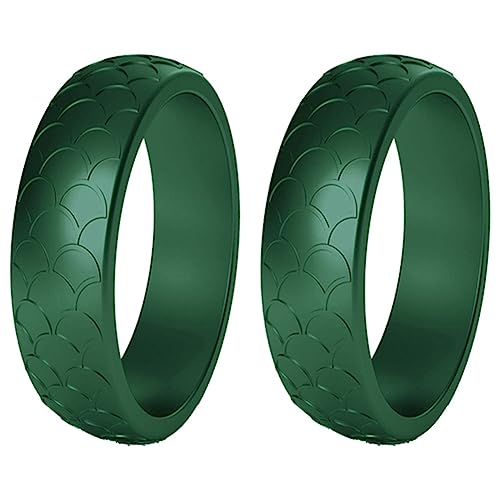 Casstaly 2Pcs Popolare Per Le Donne Anelli In Silicone Cool Nuziale In Silicone 5,7 Mm 8