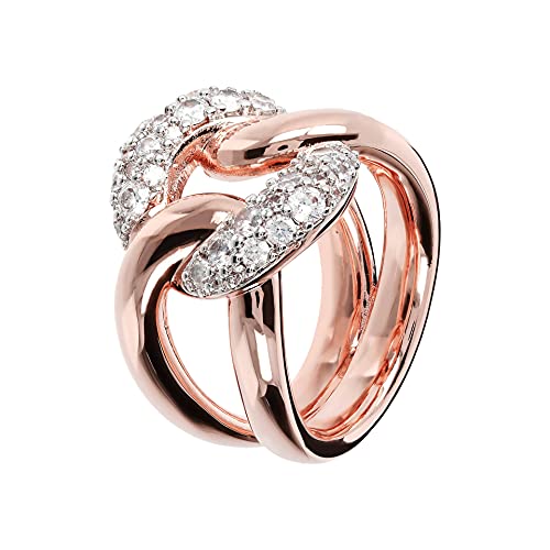 Bronzallure Anello Catena Pavé Di Cubic Zirconia (Eu 16)