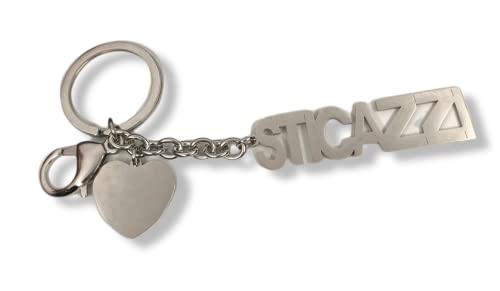 Silo Bijoux Portachiavi Papa' Sticazzi Mamma Nonna Zia In Acciaio Inox 316L - Festa Papa' Mamma Nonna - Confezione Regalo (Sticazzi)