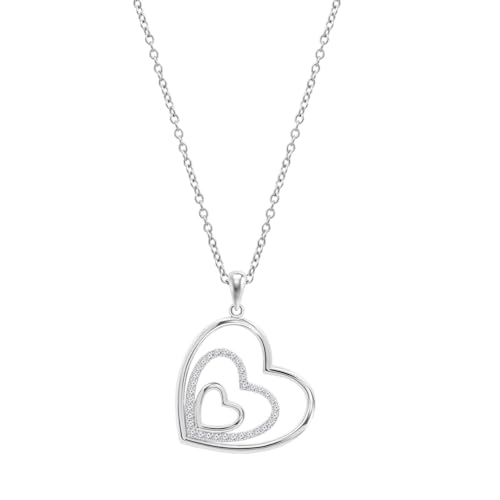 Lotus Silver Collier Triple Coeur Argent