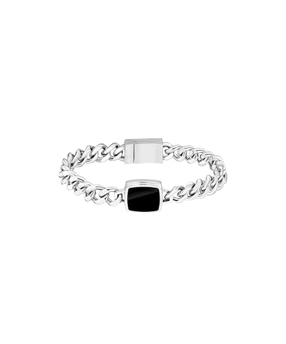Boss Jewelry Braccialetto Da Uomo Collezione Odell In Acciaio Inox Con Onice Nero
