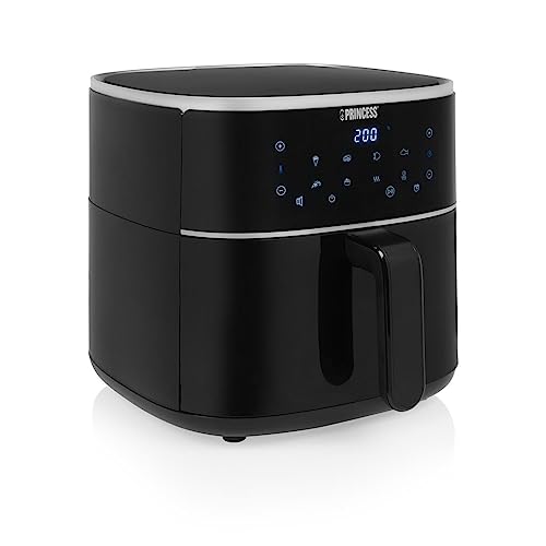Princess Aria Calda Friggitrice 6L, 1500W, Capacità 6 Litri, Touch Screen Led, Cestello Estraibile, Termostato Regolabile, Nero