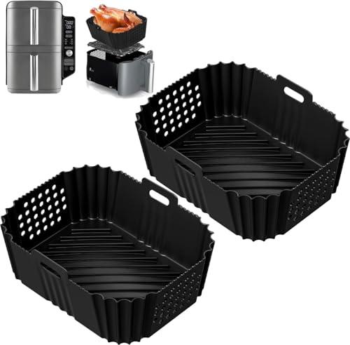 2 Pezzi Friggitrice Ad Aria Calda Accessori Per Ninja Double Stack Xl 9,5L Sl400Eu, Stampo In Silicone Per Friggitrice Ad Aria Calda Foodi Max Dual Zo