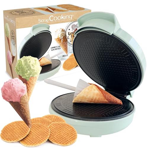 Scrapcooking - Macchina Per Cialde E Coni Di Ghiaccio - Wafer & Cornet Factory - Dispositivo 2 In 1 Per Wafer & Piastrelle - Regalo Pasticceria Cucina