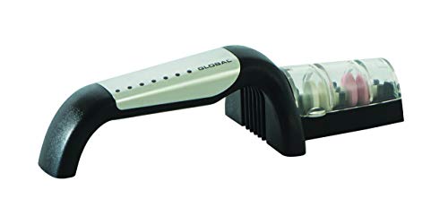 Global G-91/Bw Minosharp - Affilacoltelli In Ceramica, 2 Livelli, 2,1, Acciaio Inox
