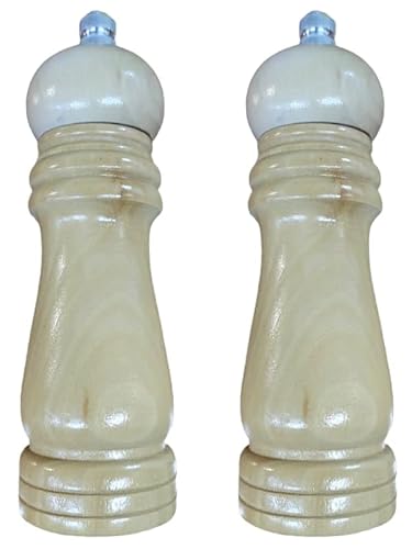 2 Pezzi Macina Pepe E Sale In Legno Macina Classico A Mano Pepe E Sale 6-8-10 Pollici Coppia Legno (8 Pollici 4,6X21 Cm)