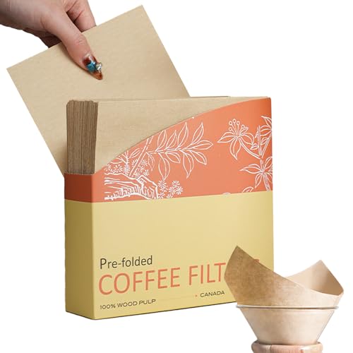 Chemex Filtri,Confezione Da 50,Filtri Per Caffè 100% Naturale Non Sbiancati Pre-Piegati,Compatibili Con Macchine Da Caffè Pour-Over 