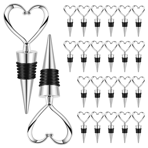 Wobekuy 24 Pack Love Design Tappo Per Vino Tappi Per Bottiglie Di Vino Un Forma Di E Bevanda Bianca Per Matrimoni, Feste