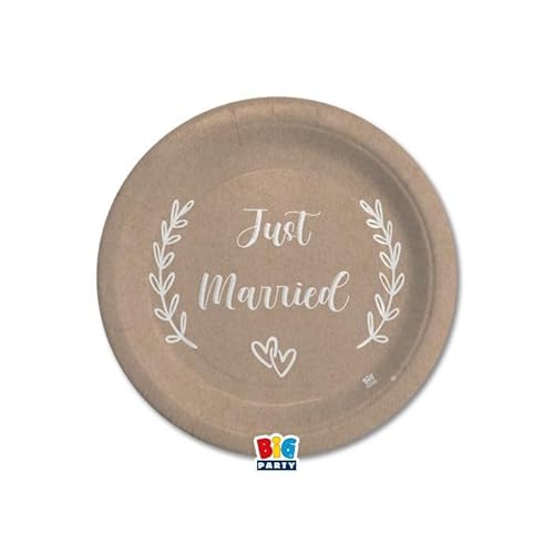 Piatti 18 Cm Just Married Kraft Conf Da 8 Pezzi