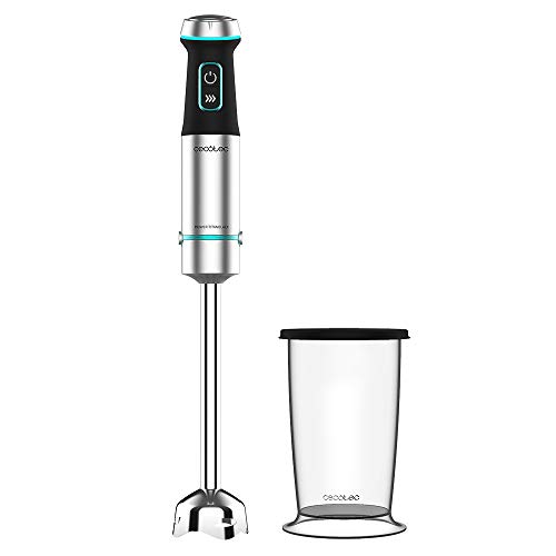 Cecotec Frullatore A Immersione Power Titanblack 1200 Xl, 1200 W, Tecnologia Crossblades Con Lame A 4 Lame, Piede Xl, Cappa Antispruzzo, Selettore Di