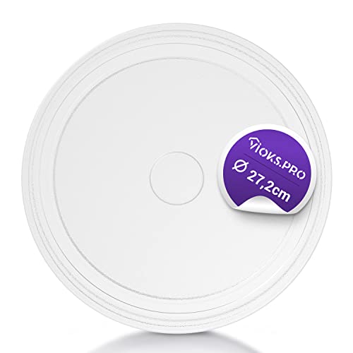 Vioks.Pro Piatto Girevole Per Forno A Microonde, 272 Mm, In Vetro, Universale, Per Whirlpool 480120101083, Bianco