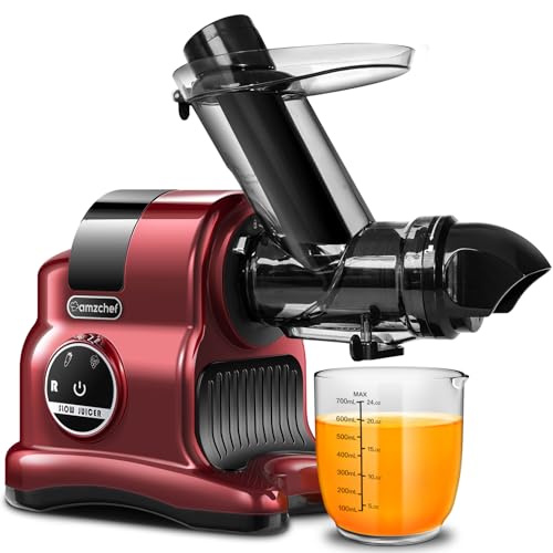 Amzchef Estrattore Frutta E Verdura - 80Mm Grande Apertura Per Frutta Intera - Estrattore Frutta E Verdura Professionale Con Modalità A 2 Velocità E F