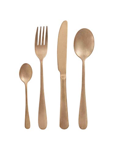 Brandani 52345 Set Posate Old Gold 16 Pezzi Inox (4 Coltelli, 4 Forchette, 4 Cucchiai, 4 Cucchiaini) 4 Posto Tavola