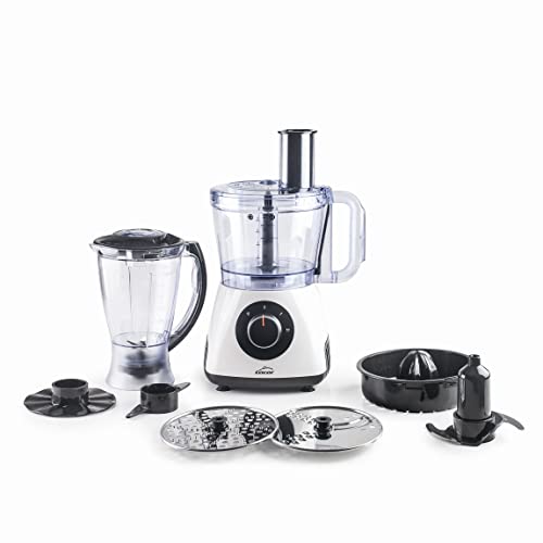 Lacor - 69579 - Multigenius Food Processor 100% Bpa Free, Funzioni Multiple, Velocità Variabile, 8 Accessori Ad Alte Prestazioni, Ancora Di Sicurezza,