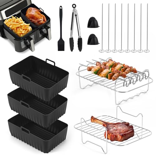 Votoko 17 Pezzi Friggitrice Ad Aria Calda Accessori Per Ninja Foodi Af400Eu, Af451Eu, Af300Eu, Airfryer Accessorio Stampo In Silicone Per 7.6L-9.5L E