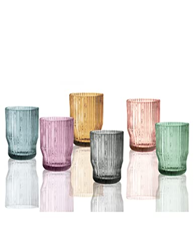 Brandani Bicchiere Plisse' Set 6 Pz Colori Assortiti Vetro 51068