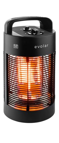 Evolar Evo-Hd35 - Riscaldatore A Infrarossi Con Oscillazione A 360°, Radiatore Di Calore Per Terrazza, Balcone, Riscaldamento Da Pavimento Con Protezi
