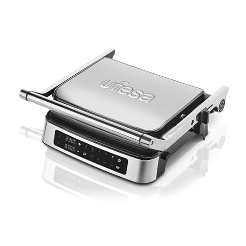 Ufesa Everest, Piastra Elettrica Per Cucinare, Schermo Tattile, Piastra Basculante, 5 Programmi Predefiniti, Timer Fino A 30 Min, Temperatura Fino A 2