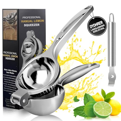 Dydhrer Spremiagrumi Manuale,Anti-Caustico Spremi Lime,Spremi Lime Barman-Incluso Grattugia Per Limone,Spremi Limone Manuale 7Cm Diametro,Spremi Agrum