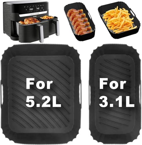 Yjdm Airfryer - Stampo In Silicone Per Tefal Ey9018 Dual Easy Fry 5,2/3,1 L, Moulinex 8,3 L, Cecotec 5,5/3,5 L, Dms 6L/4L, Accessorio Per Friggitrice