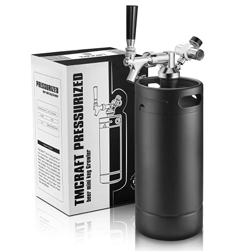 Tmcraft - Mini Keg Growler Da 4 Litri - Sistema Di Kit Di Fusti Per Uso Domestico Pressurizzato In Acciaio Inossidabile Per Mantenere La Freschezza E