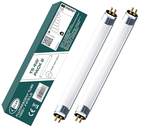 Clar - 4W T5, Tube Fluorescent, Tubes Fluorescents, Tube Néon, Lampade Fluorescenti, Lampadine T5, 13,6 X 1,6 Cm (4 Watts T5, Pack 2)