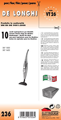 Vt 26 Sacchetti Per Scopa Elettrica Confezione Da 10 Sacchi Carta