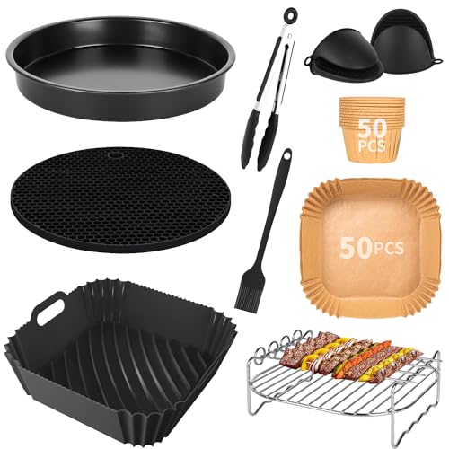 Airfryer Xl E Xxl - Set Di Accessori Per Friggitrice Ad Aria Calda Da 8 Pollici, 9 Pezzi, Compatibile Con Cosori Da 4,7 L, Philips Da 6,2 L