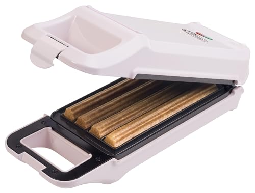 Bestron Churros Maker, Piastra Per Waffle Fino A 4 Churros, Macchina Churros, Design Sweet Dreams, 700 Watt, Colore: Rosa