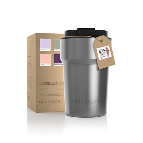 Lars Nysøm Tazza Termica Per Caffè Thermo Coffee Mug-To-Go 380Ml | Tazza Da Viaggio Senza Bpa 0,38 Litri Con Isolamento | In Acciaio Inox E Tenuta Sta