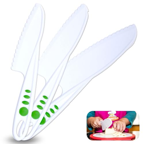 Curious Chef Set Di 3 Coltelli In Nylon, Lavabili In Lavastoviglie, In Plastica Senza Bpa, Coltelli In Nylon Per Bambini Per Padelle Antiaderenti