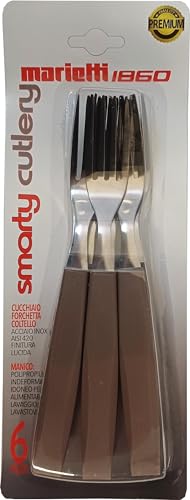 Set 6 Pezzi Forchette Da Tavola Smarty Tortora Marietti
