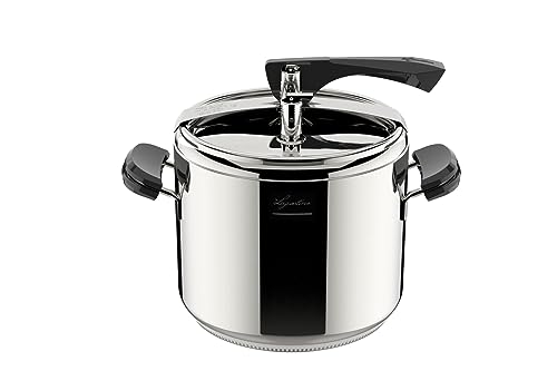 Lagostina Pentola A Pressione La Classica Lagofusion, Pentola A Pressione Ø 22 Cm, Capacità 7L, Con Cestello, Ricettario Ed Ecodose, Manici In Bakelit