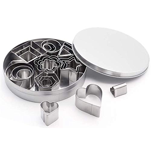 Set Di 8 Formine Geometriche, In Acciaio Inox, Per Biscotti, In Metallo, A Forma Di Stella, Esagono, A Forma Di Cuore, Quadrato, Triangolo, Ovale, In 