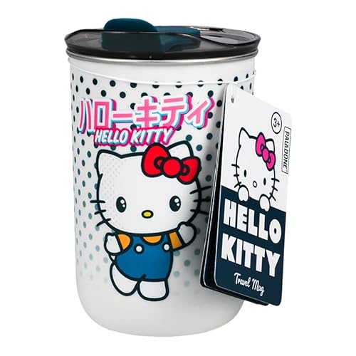 Paladone Tazza Da Viaggio Hello Kitty, Tazza Da Caffè Con Licenza Ufficiale Sanrio Con Coperchio, Isolata Per Bevande Calde O Fredde, 350 Ml