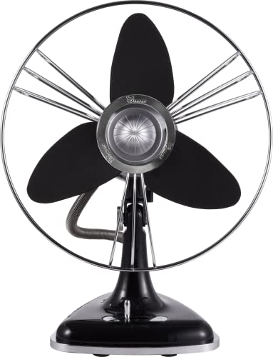 Bimar Vtm34.Ne Ventilatore Da Tavolo Vintage 35W, Corpo In Metallo, Elica Ø 30Cm Con 3 Pale In Eva, Comandi Vintage Con Levetta Selettore 3 Velocità, 