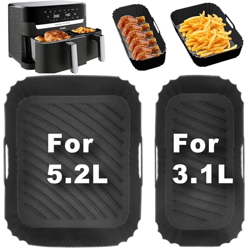 Airfryer - Stampo In Silicone Per Tefal Ey9018 Dual Easy Fry 5,2/3,1 L, Moulinex 8,3 L, Cecotec 5,5/3,5 L, Dms 6L/4L, Accessorio Per Friggitrice Ad Ar