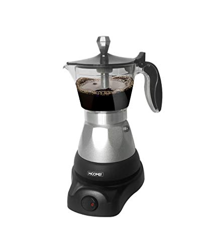 Hoomei Anthis Informatica - Caffettiera Moka Elettrica 400W Per 1 2 3 Tazze Macchina Per Caffe Macinato