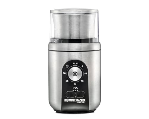 Rommelsbacher Macinacaffè Egk 250, 2 Contenitori In Acciaio Inox Con Coltello Battitore E Coltello Speciale, Capacità 70 G, Grado Di Macinazione Selez