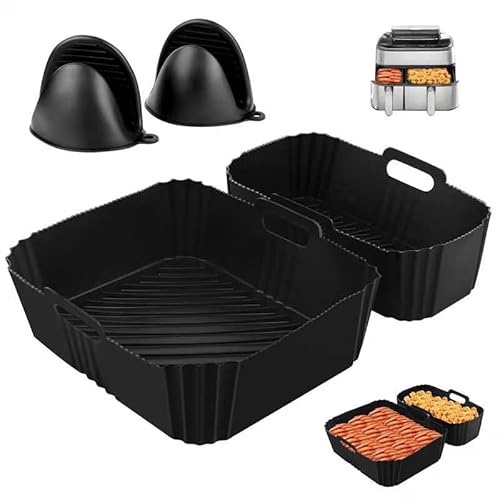 Tnomsno Accessori Friggitrice Ad Aria, Accessori Dual Friggitrice Ad Aria In Silicone, Molde De Silicona Air Fryer Teglie Per Friggitrice Ad Aria, Teg