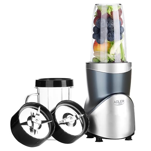 Adler Blender Smoothie Set, Motore Potente, Capacità 700 Ml, 1200 W Max