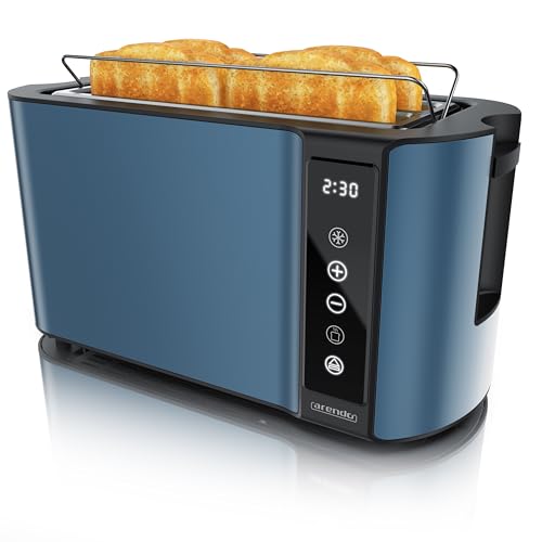 Arendo - Tostapane In Acciaio Inox Con 4 Fette Touch Screen – Alloggiamento A Doppia Parete – Inserto Per Panino Integrato – 7 Gradi Di Doratura – Cen