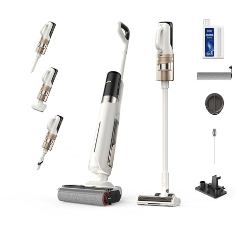 Mova K30 Mix Aspirapolvere Lavapavimenti Senza Filo All-In-One Multisuperficie, Aspirazione Da 18.000 Pa, Design Piatto A 180°, Pulizia Dei Bordi Su D
