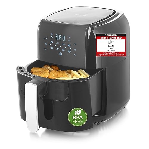 App Life Emerio Af-123544 Friggitrice Ad Aria Calda Senza Bpa, Funzione Timer, Nero, 1400 W, Plastica E Alluminio
