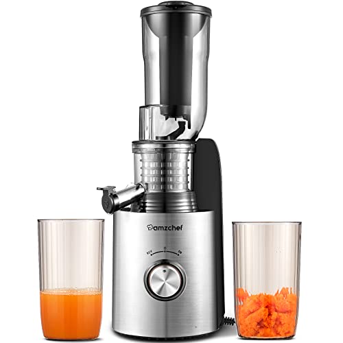 Amzchef Estrattore Frutta E Verdura Con 2 Filtri Brevettati - 250W Estrattore A Freddo - Estrattori Di Succhi Ampio Scivolo 85Mm Senza Bpa, Base Stabi