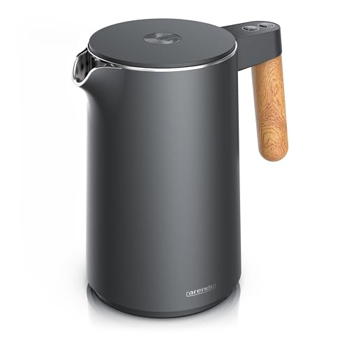 Arendo Wasserkocher Mit Temperatureinstellung Indicatore Di Temperatura, Grigio Freddo, Acciaio Inossidabile, C: Bollitore Elettrico
